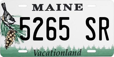 ME license plate 5265SR