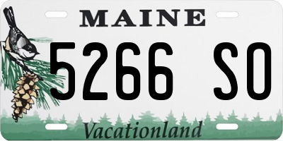 ME license plate 5266SO