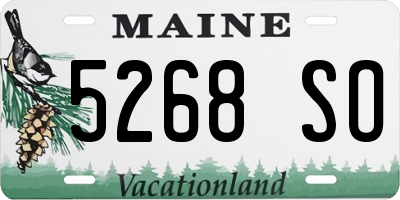 ME license plate 5268SO