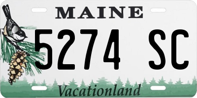 ME license plate 5274SC