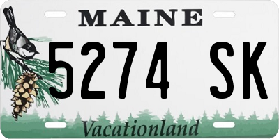 ME license plate 5274SK