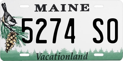 ME license plate 5274SO