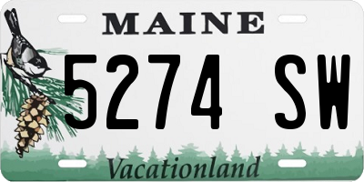 ME license plate 5274SW