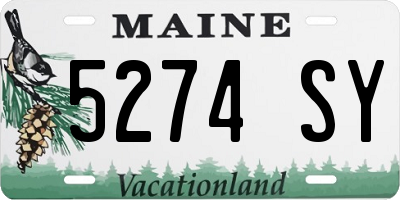 ME license plate 5274SY