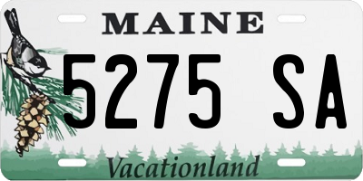 ME license plate 5275SA