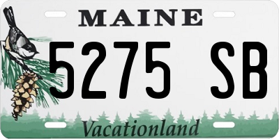 ME license plate 5275SB