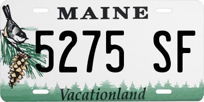 ME license plate 5275SF