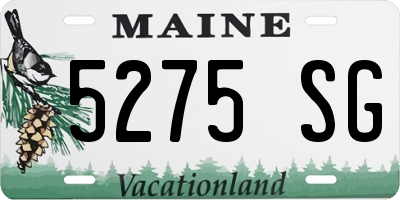ME license plate 5275SG