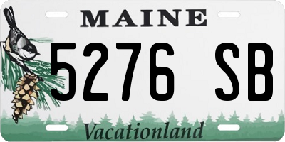 ME license plate 5276SB