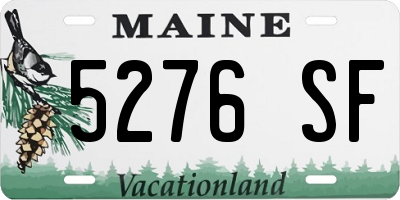 ME license plate 5276SF