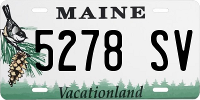 ME license plate 5278SV