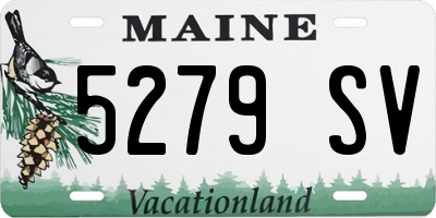 ME license plate 5279SV