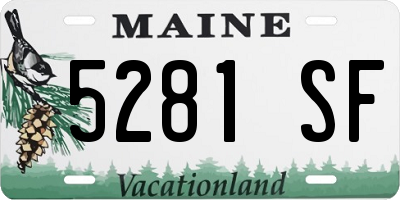 ME license plate 5281SF