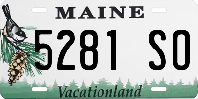 ME license plate 5281SO