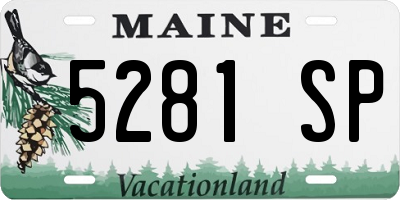 ME license plate 5281SP