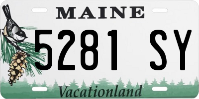 ME license plate 5281SY