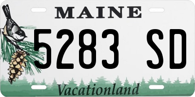 ME license plate 5283SD