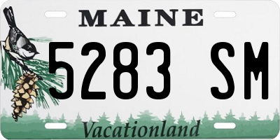 ME license plate 5283SM