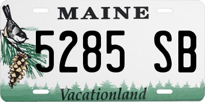 ME license plate 5285SB