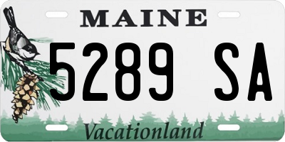 ME license plate 5289SA
