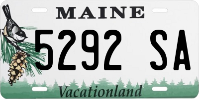 ME license plate 5292SA