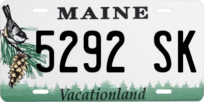 ME license plate 5292SK