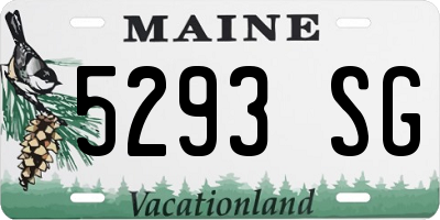 ME license plate 5293SG