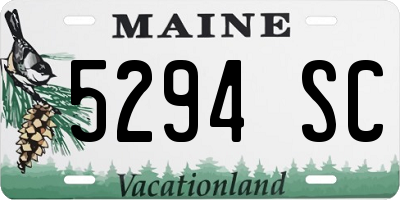 ME license plate 5294SC