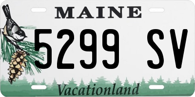 ME license plate 5299SV
