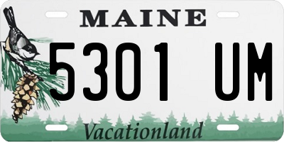 ME license plate 5301UM