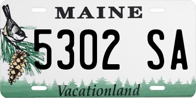 ME license plate 5302SA