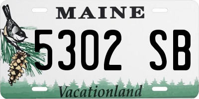 ME license plate 5302SB