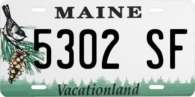 ME license plate 5302SF
