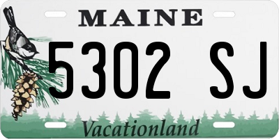 ME license plate 5302SJ