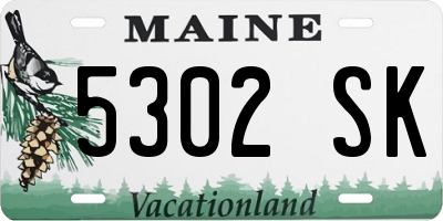 ME license plate 5302SK