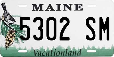 ME license plate 5302SM