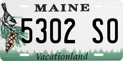 ME license plate 5302SO