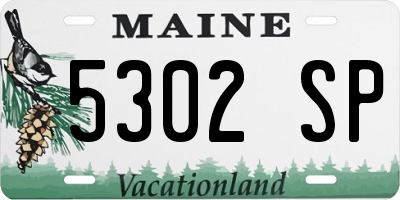 ME license plate 5302SP