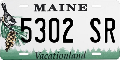 ME license plate 5302SR