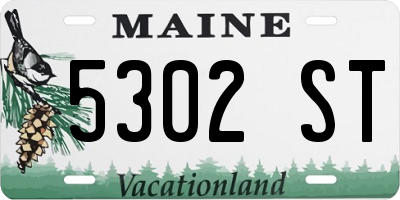 ME license plate 5302ST