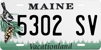 ME license plate 5302SV