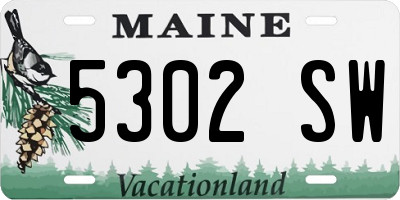 ME license plate 5302SW