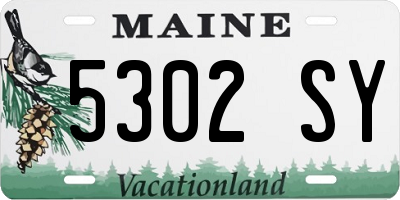 ME license plate 5302SY