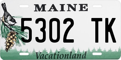 ME license plate 5302TK