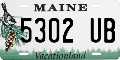 ME license plate 5302UB