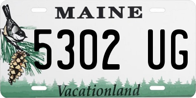ME license plate 5302UG