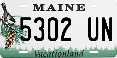 ME license plate 5302UN