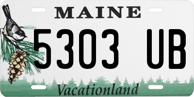 ME license plate 5303UB