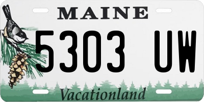ME license plate 5303UW