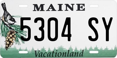ME license plate 5304SY